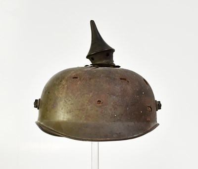 Lot 504 - A war relic Pickelhaube, lacking front plate,...