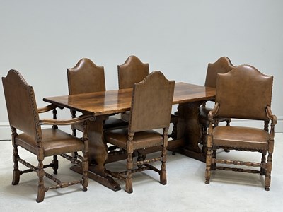 Lot 1060 - An oak rectangular refectory table, height...