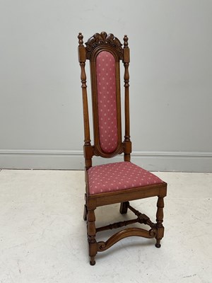 Lot 1089 - An early 18th century style oak high back...