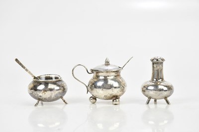 Lot 2108 - A Chinese white metal cruet, some pieces...
