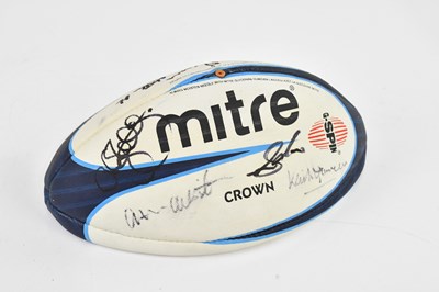 Lot 1710 - A signed rugby ball, with various signatures.