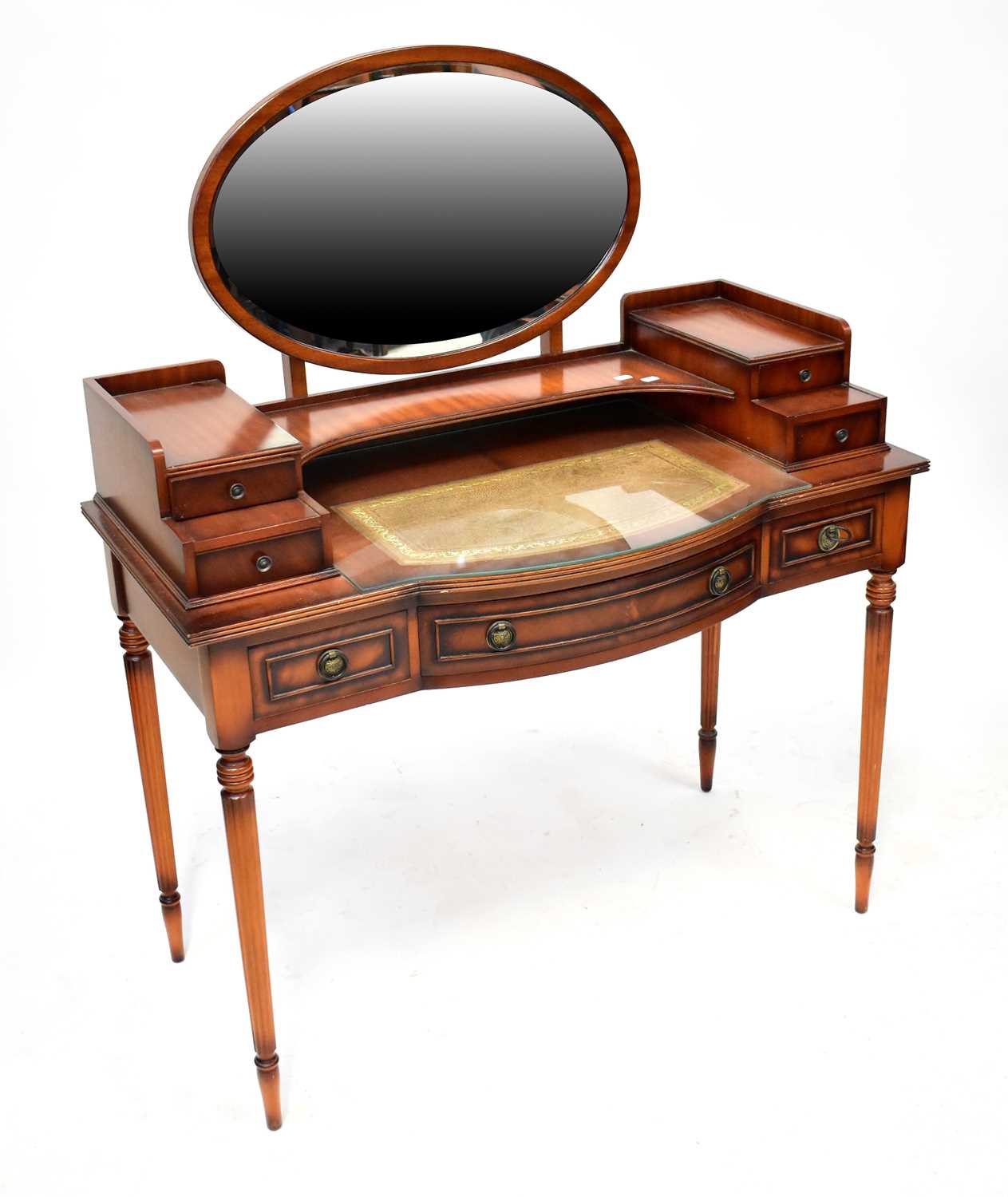 Lot 54 - A reproduction mahogany dressing table, with