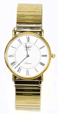 Lot 1726 - LONGINES; a gentleman's quartz wrist watch,...