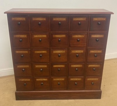 Lot 725 - A mahogany twenty-five drawer apothecary...
