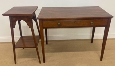 Lot 764 - A mahogany side table with single drawer and...