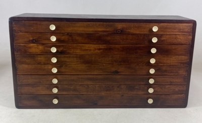 Lot 716 - A stained eight drawer collector's cabinet,...