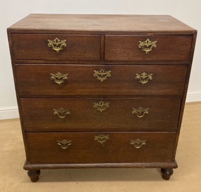 Lot 736 - An oak chest of two short over three long...