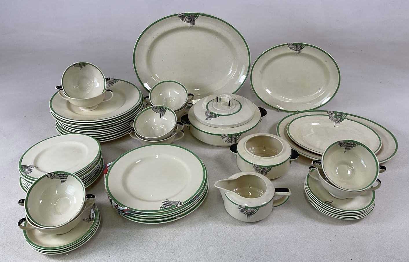 Lot 222 - ROYAL DOULTON; an Art Deco dinner service, in '...
