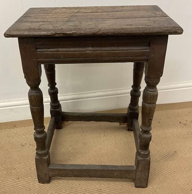 Lot 693 - An 18th century Irish coffin stool, raised on...