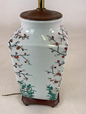 Lot 339 - A Chinese cong vase, decorated with blossoming...