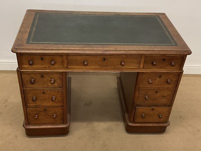 Lot 750 - A Victorian mahogany twin pedestal desk,...