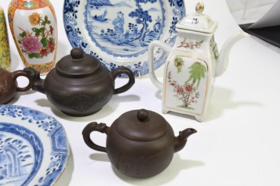 Lot 2062 - A collection of six Chinese redware type...