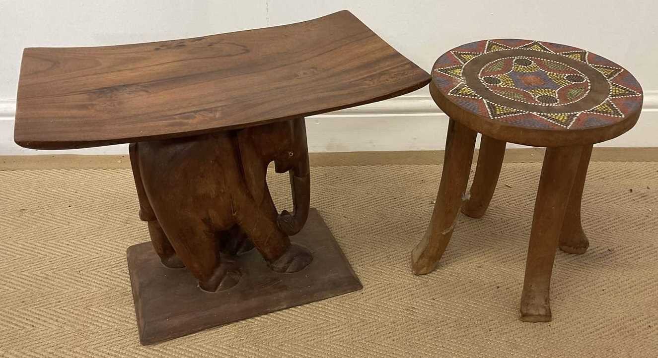 Lot 8 - An African tribal stool, with painted...