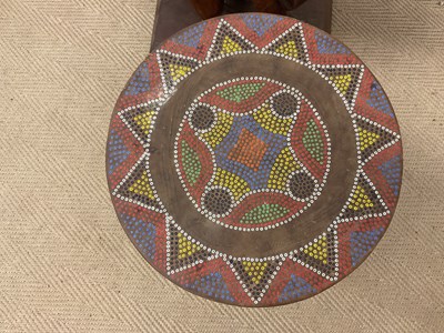 Lot 8 - An African tribal stool, with painted...