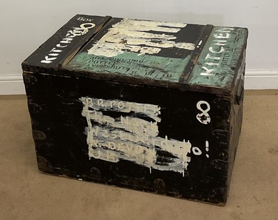 Lot 799 - A zinc lined tea chest with inner hinged lid...