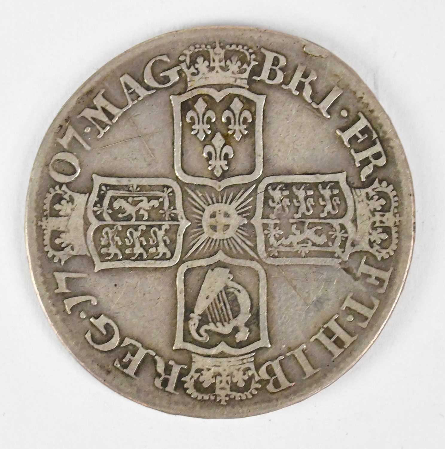Lot 998 - A Queen Anne (1702-14) half-crown, 1707,...