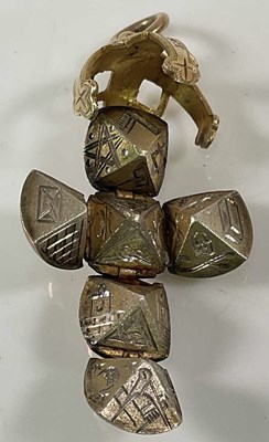 Lot 499 - A Masonic orb pendant, stamped '9ct', with...