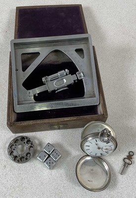 Lot 591 - A silver full hunter key wind pocket watch...