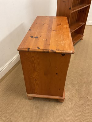 Lot 745 - A pine bookcase with two shelves, 98 x 84 x...