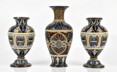 Lot 419 - ELIZABETH FISHER FOR DOULTON LAMBETH; a pair...