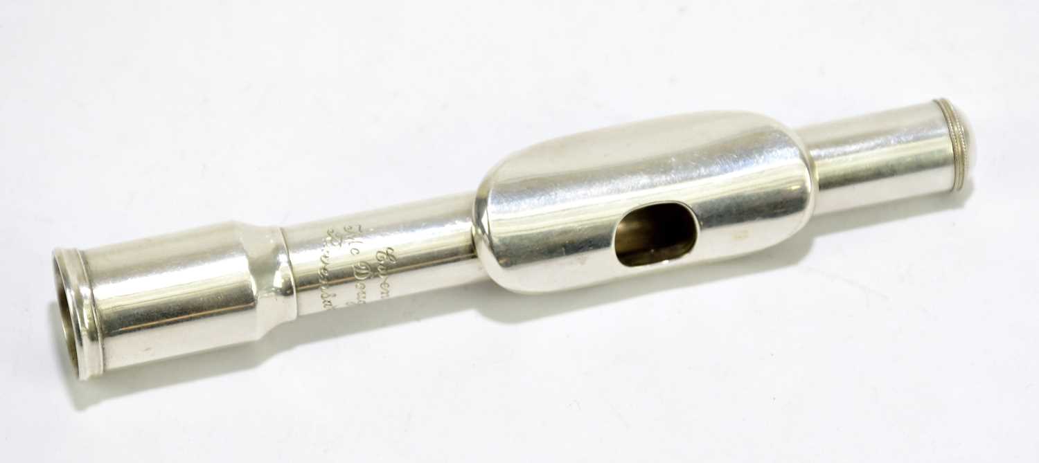 Lot 1075 - EWEN MCDOUGALL; a white metal piccolo head...