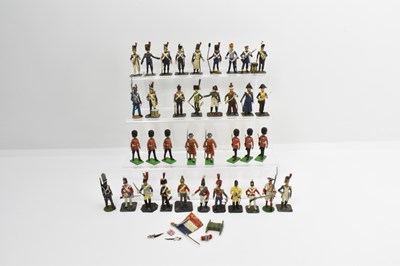 Lot 506 - Twenty-eight Napoleonic-style painted lead...