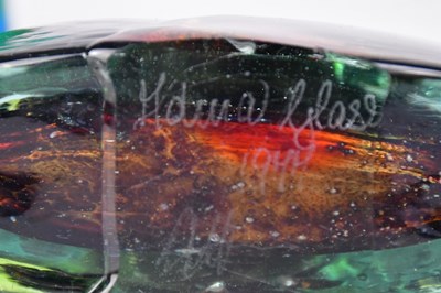 Lot 578 - MDINA; four glass vases comprising a fish axe...