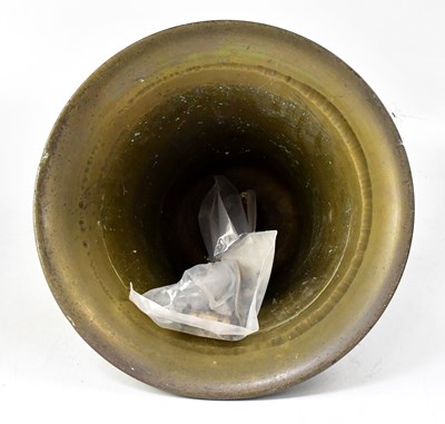 Lot 255 - A large brass ship's bell with later steel...