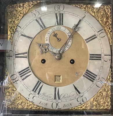 Lot 652 - An oak cased brass and silver gilt longcase...