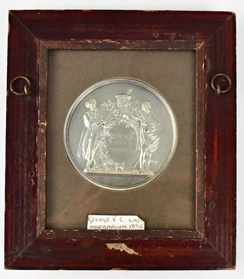 Lot 805 - A large commemorative silver token awarded to...