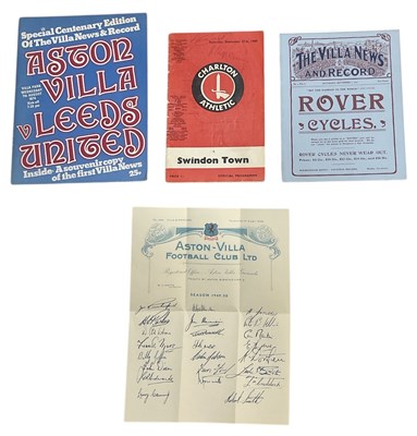 Lot 321 - FOOTBALL INTEREST; an Aston Villa v Leeds...