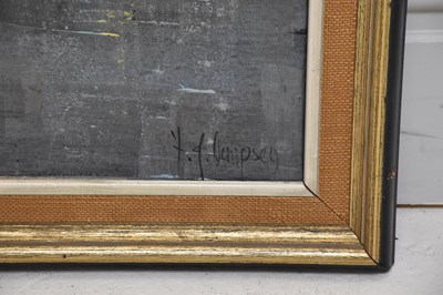 Lot 2329 - F J DEMPSEY; oil on canvas, buildings next to...