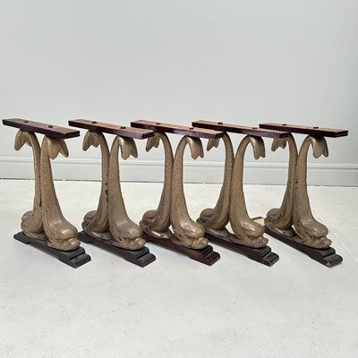 Lot 1156 - A set of five gilt metal decorative Victorian...