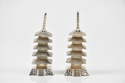 Lot 2115 - A pair of sterling silver novelty pepperettes...