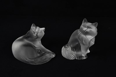 Lot 206 - LALIQUE FRANCE; two frosted glass models of...