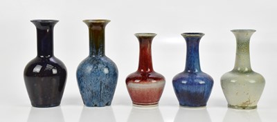 Lot 449 - COBRIDGE; five experimental glazed bottle...