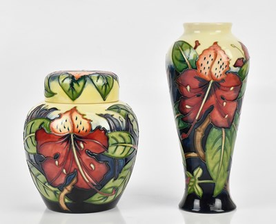 Lot 455 - PHILIP GIBSON FOR MOORCROFT; a ginger jar and...