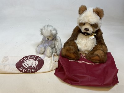 Lot 151 - CHARLIE BEARS; two plush telly bears 'Ross'...