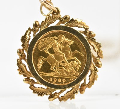 Lot 238 - An Elizabeth II half sovereign, 1980, in 9ct...