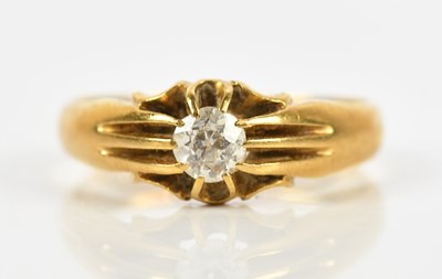 Lot 383 - A gentleman's 18ct gold diamond set signet...