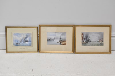 Lot 2195 - WILLIAM A EARP; three maritime watercolours,...