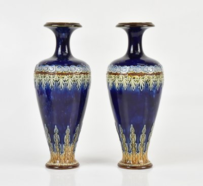 Lot 2575 - ROYAL DOULTON; a pair of Artware shouldered...