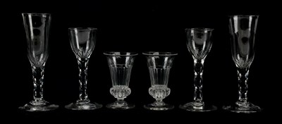 Lot 2384 - Four 19th century wine glasses, two examples...