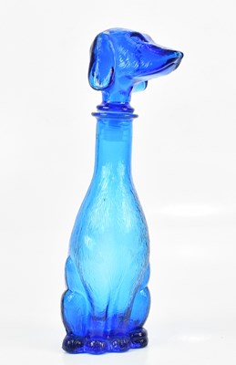 Lot 2387 - A mid century moulded blue glass decanter...