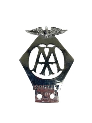 Lot 1355 - A pre-war AA ‘light car’ pentagonal nickel...