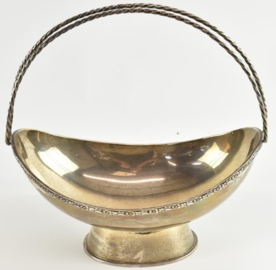 Lot 1116 - A Mexican 925 sterling silver oval basket,...