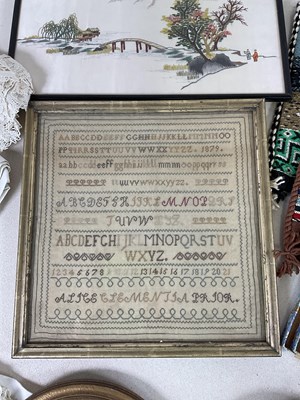 Lot 93 - A 19th century sampler, with alphabet and...