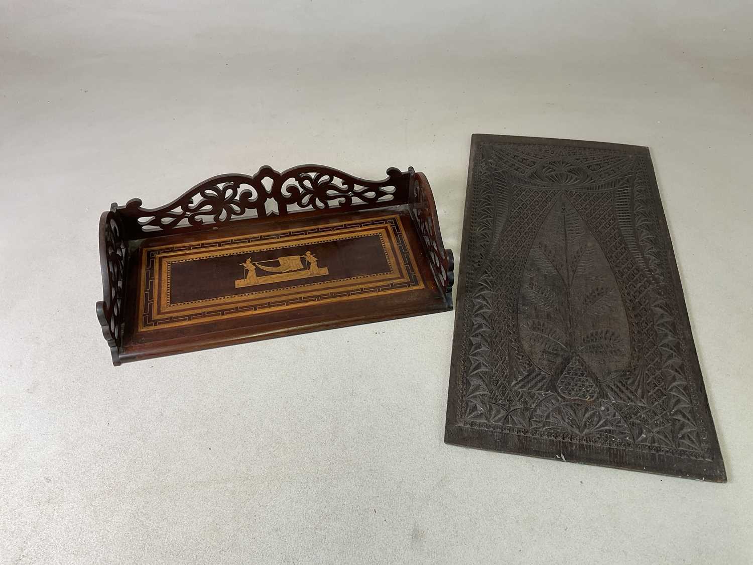 Lot 34 - A 19th century Sorrento ware inlaid book...