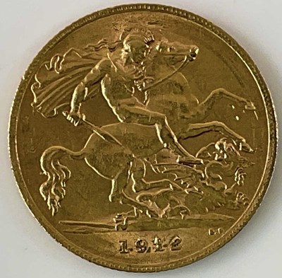 Lot 605 - A George V half sovereign, 1912.