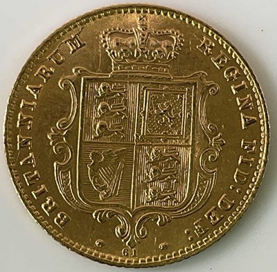 Lot 606 - A Victorian half sovereign, 1871.